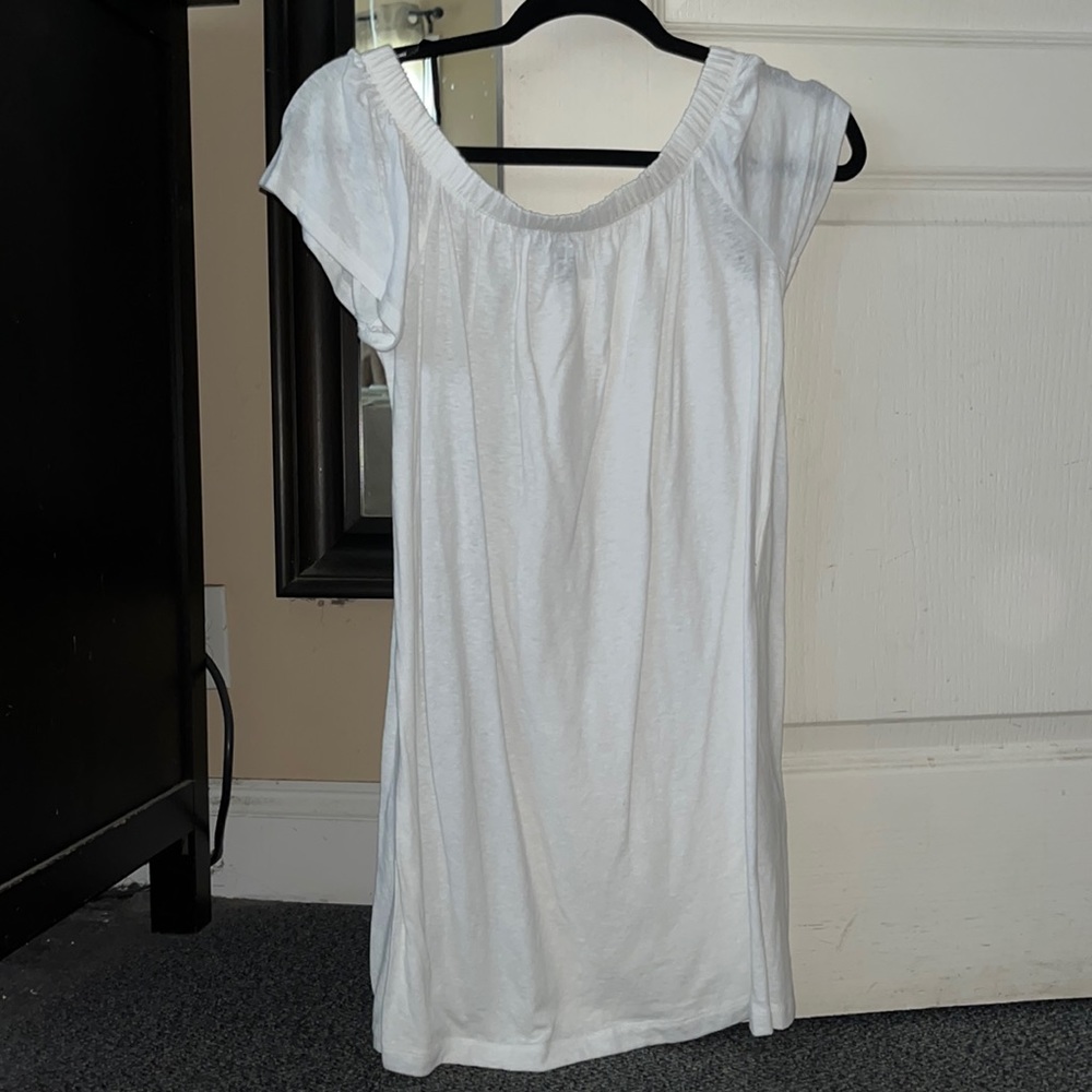 White see through cover up off the shoulder